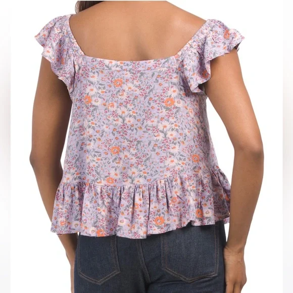 Lucky Brand Purple Floral Blouse - Picture 2 of 4